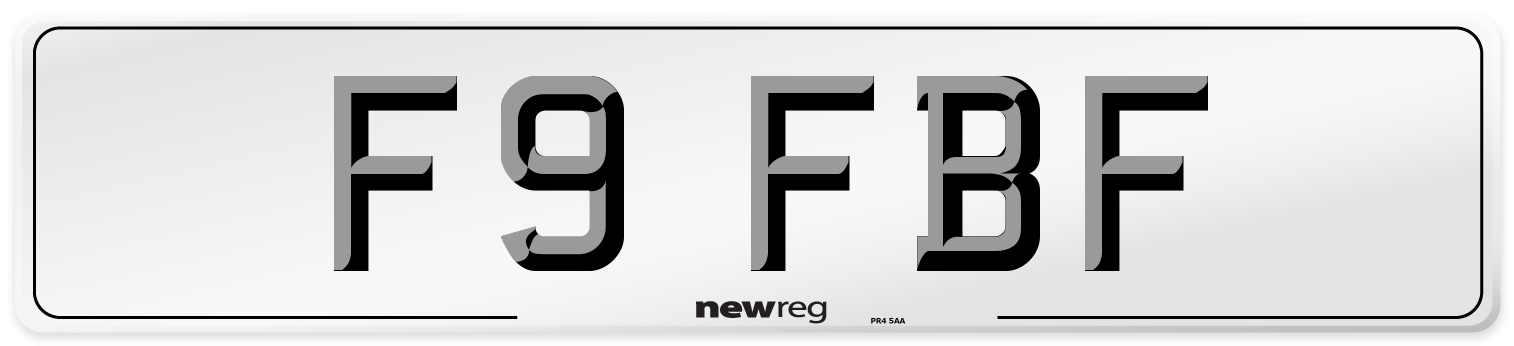 F9 FBF Number Plate from New Reg